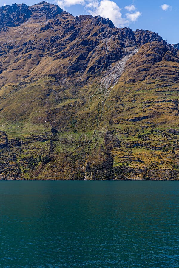 Close up Erosion point on the Southern Alps mountain range, Ka Tiritiri o te Moana, near Walter Peak Otago, New Zealand royalty free stock photo Close up Erosion point on the Southern Alps mountain range, Ka Tiritiri o te Moana, near Walter Peak Otago, New Zealand royalty free stock photo