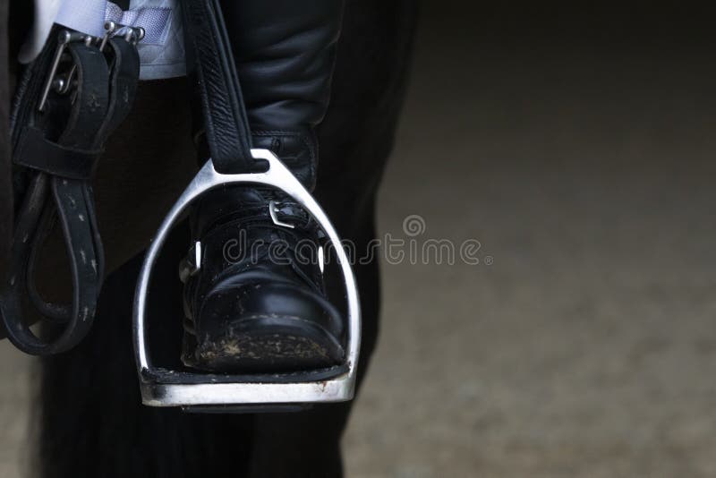 Detail of a Stirrup and Boot in Dressage Stock Photo - Image of horse ...