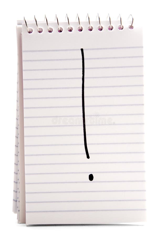 Close-Up Of Exclamation On Notebook