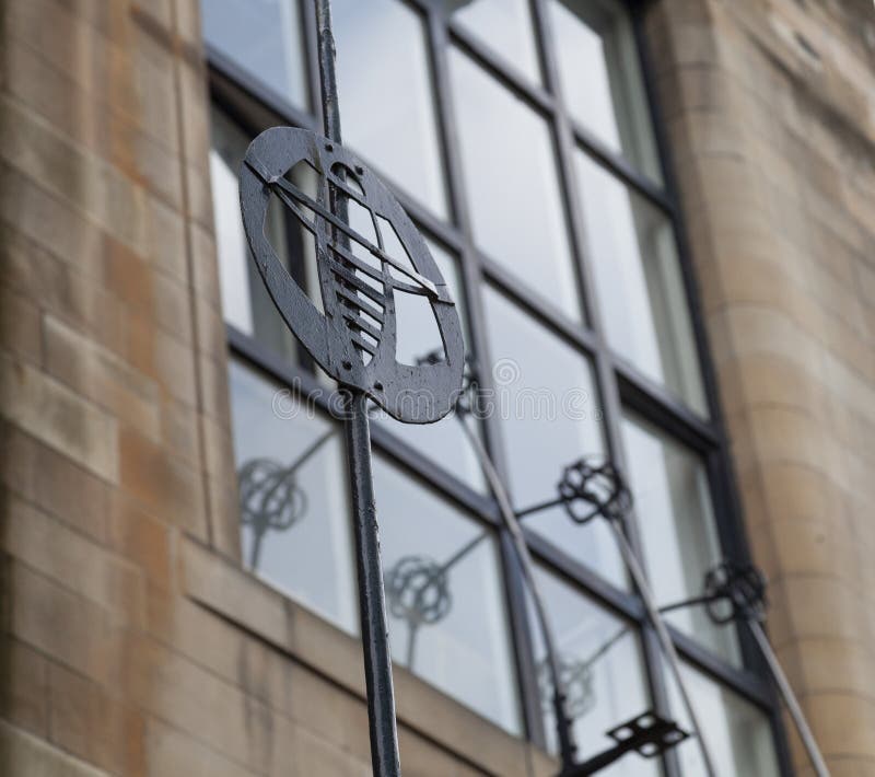 Glasgow, UK. Close up of the exterior of the Glasgow School of Art building, Renfrew Street, designed by architect Charles Rennie Mackintosh. Glasgow, UK. Close up of the exterior of the Glasgow School of Art building, Renfrew Street, designed by architect Charles Rennie Mackintosh.