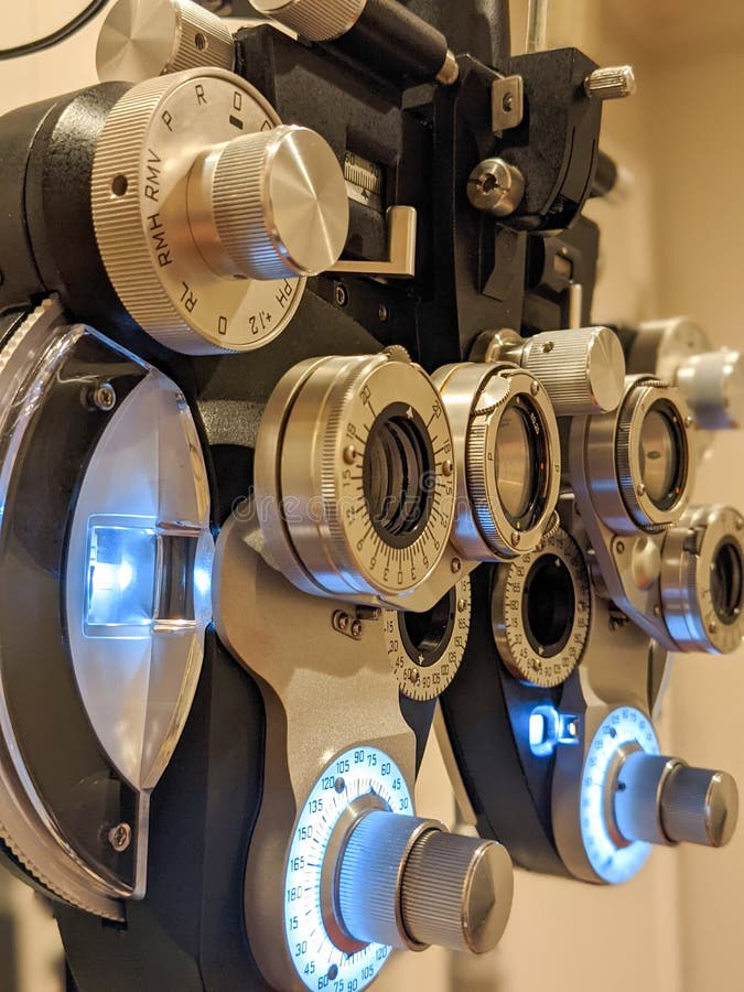 Close Up of a Eye Exam Ophthalmic Testing Device Stock Image Image of