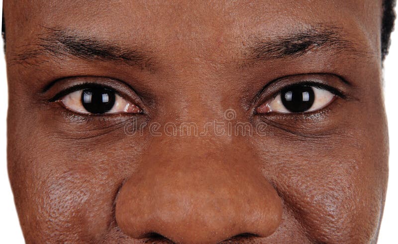 Close up of the eyes of a African man