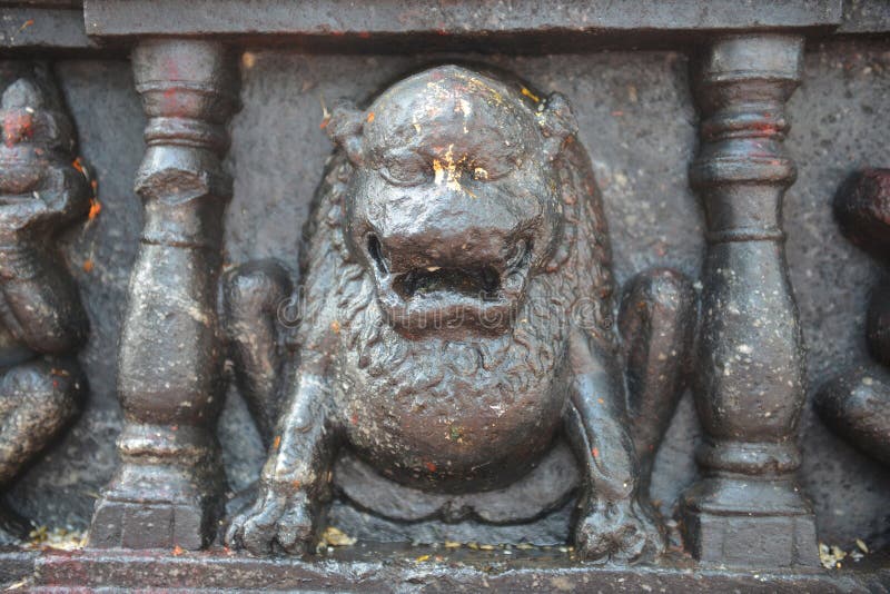 Lion statue at  Nalanda, India