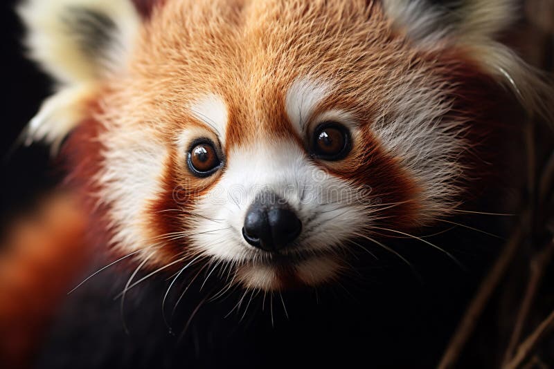 Close up of face of cute Red Panda vector illustration