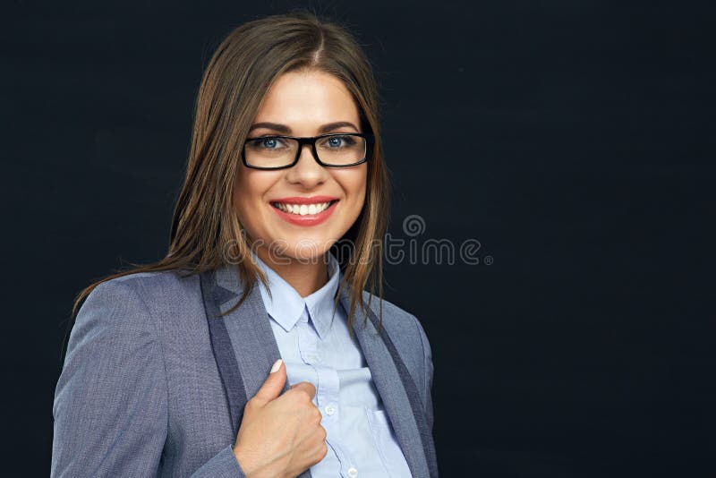 Smiling Business Woman. White Background Stock Photo - Image of ...