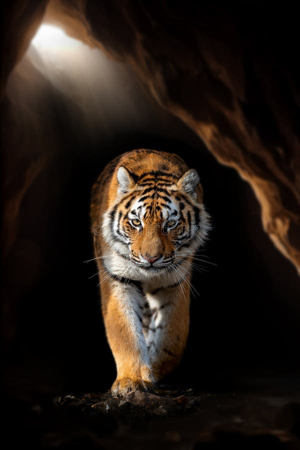 Close Up Face Tiger Isolated on Black Background Stock Image - Image of