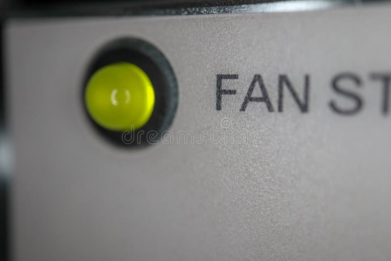 Close up of a fan status led indicator on the network equipment