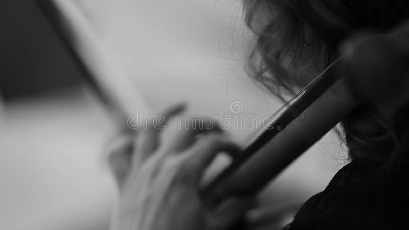 Musician playing classic cello with hands and bow stock video