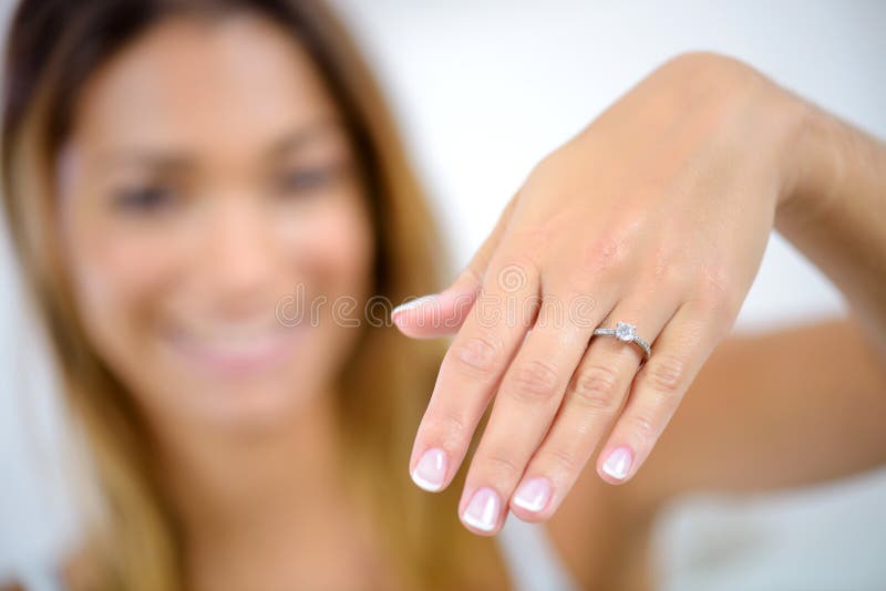Close up female hands with ring