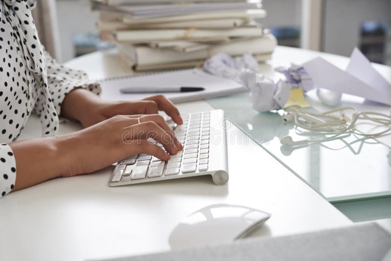 Typing on keyboard stock image. Image of hands, data - 72661479