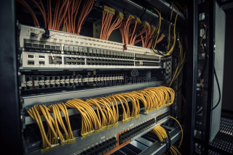 Closeup of Fiber Optic Cables Being Installed in Building Stock