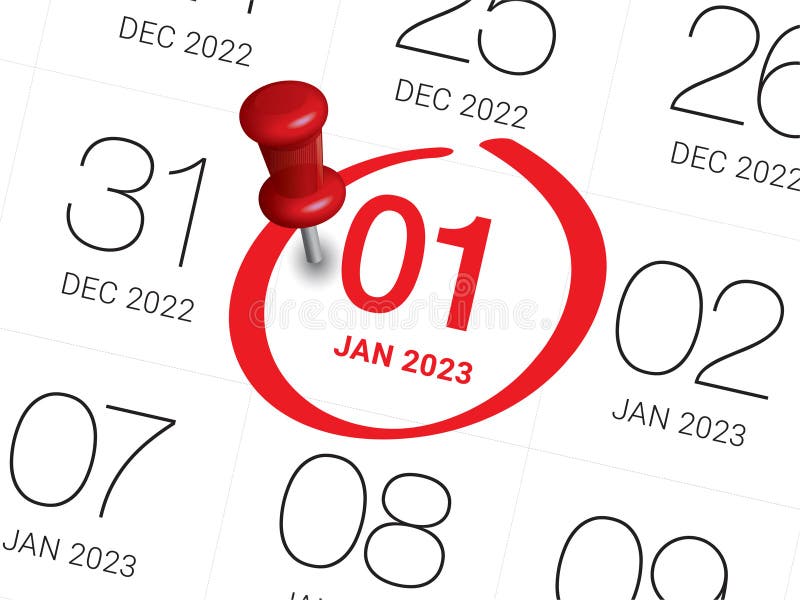 Close Up of First Day of the Year 2023 on Diary Calendar Stock Vector Illustration of marking