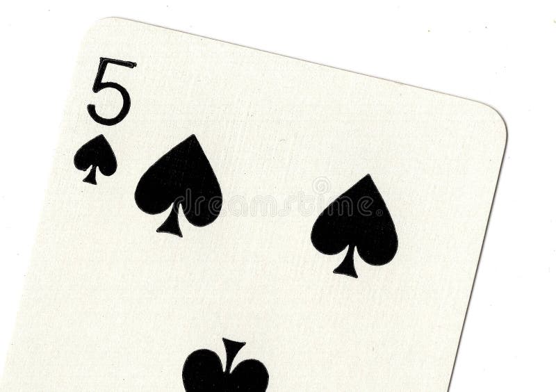 Close up of a five of spades playing card. vector illustration