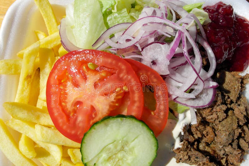 Close Up of Food on a Paper Plate Stock Photo Image of tomato, sauce