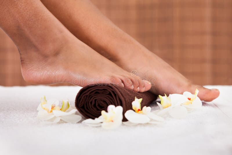 Closeup of Foot Getting Spa Treatment Stock Image Image of