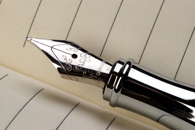 Close Up of a Fountain Pen stock images
