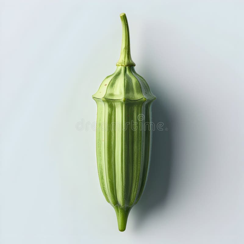 Close up of Okra On Alpha Layer On Transparent Background stock illustration