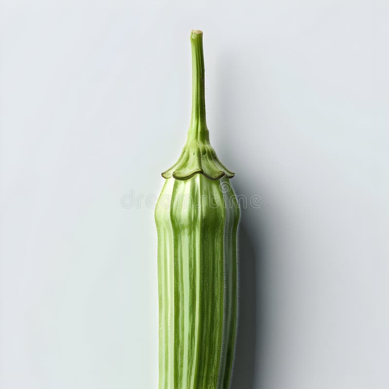 Close up of Okra On Alpha Layer On Transparent Background royalty free illustration