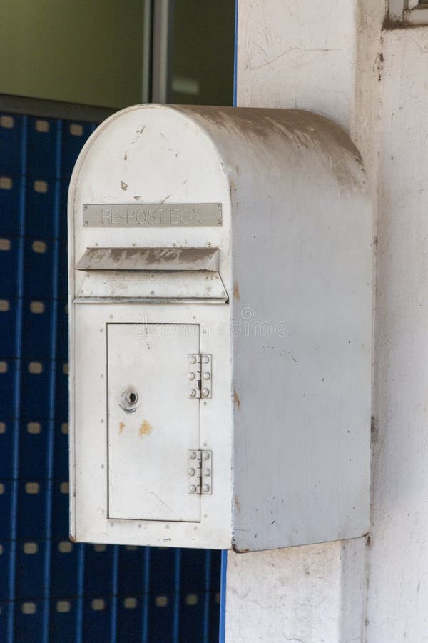 A Dirty White Post Box stock photo. Image of dust, storage - 138003988