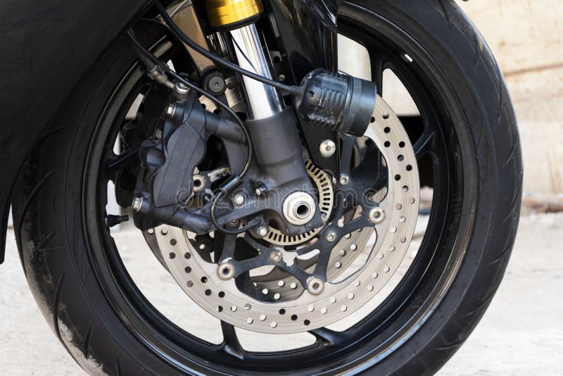 Close Up Front Wheel Motorcycle Stock Photo Image of design, parts