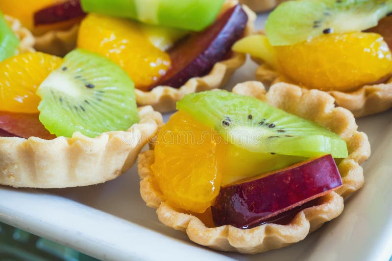 Close Up of Fruit Tarts, Bakery Break Stock Photo Image of fruit