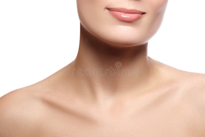 Close-up gelukkige vrouwelijke glimlach met gezonde witte tanden Cosmetolog stock fotografie Close-up gelukkige vrouwelijke glimlach met gezonde witte tanden Cosmetolog stock fotografie