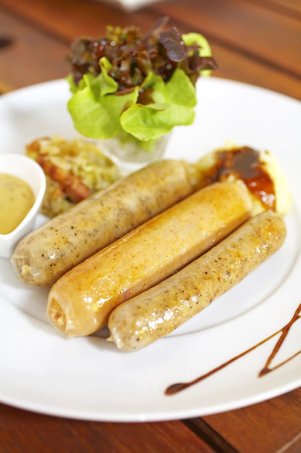 Close Up German Smoked Sausage Stock Image Image of background, close