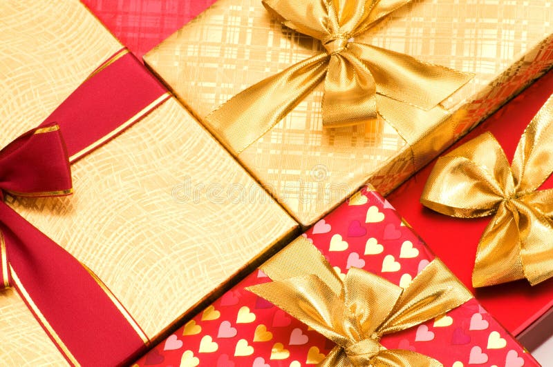 Close up of gift boxes stock photo. Image of colors, special 7441996