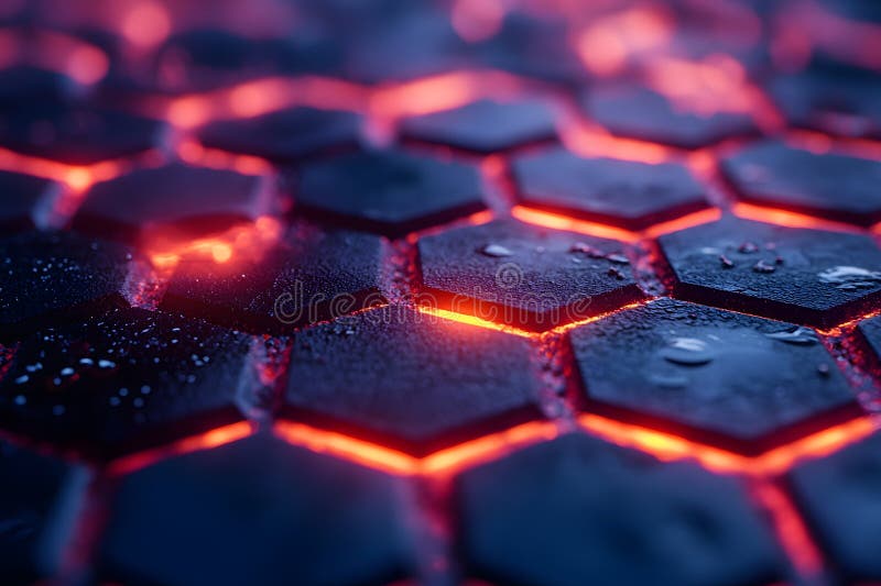 Futuristic Glowing Hexagonal Pattern with Tech Texture for Modern Design Generative AI royalty free illustration