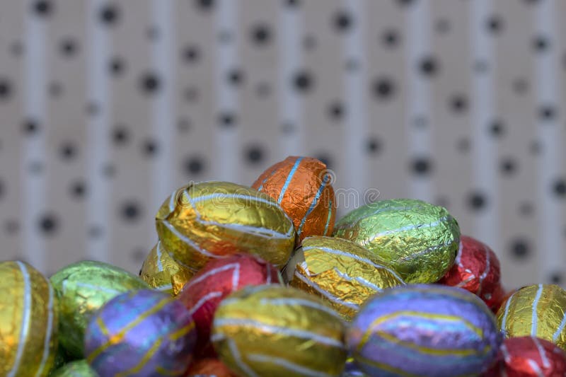 Close Up Golden Chocolate Eggs at Amsterdam the Netherlands 2732022