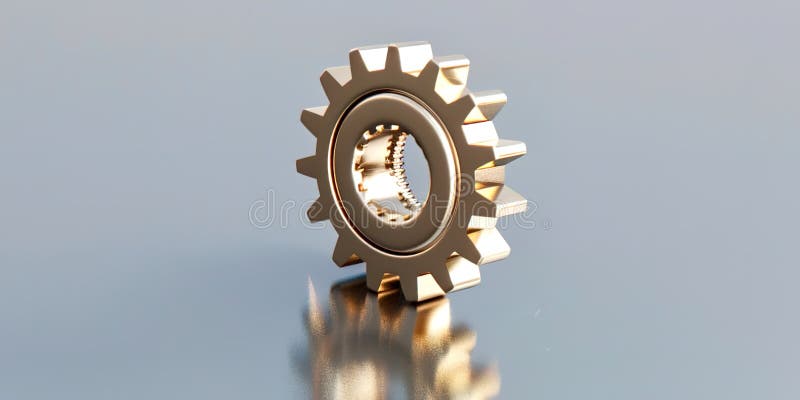 Close-up of the golden cog stock photo