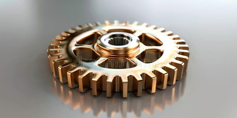 Close-up of the golden cog stock photo