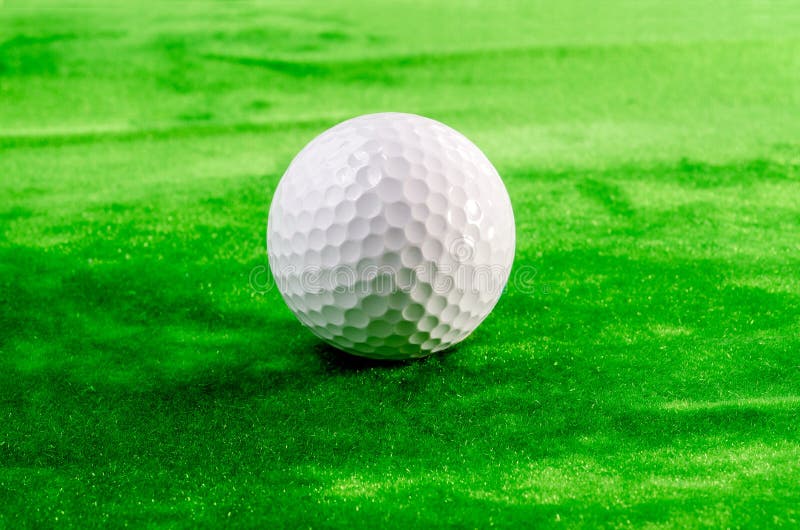 Close Up of a Golf Ball on the Green Stock Image Image of color