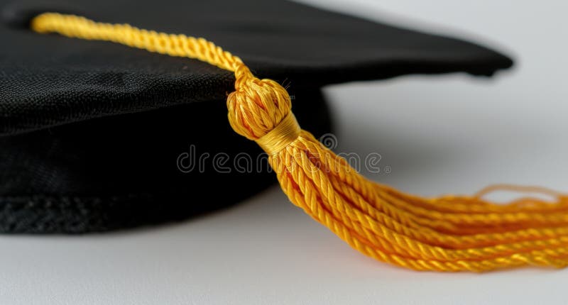 Close-up of graduation cap tassel stock illustration