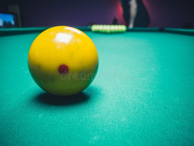 Close Up of Group of Billiard Ball is Triangle Shape. Stock Image