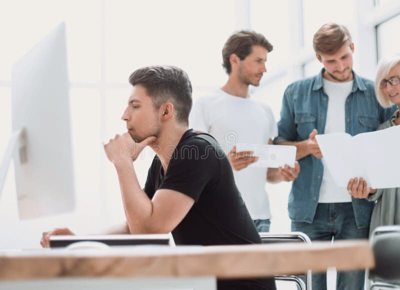 Close up. a group of designers is working on a new project royalty free stock images Close up. a group of designers is working on a new project royalty free stock images