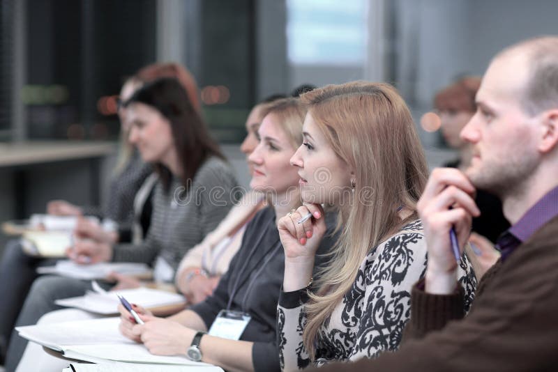 Group of People Present at Business Conference Stock Image Image of