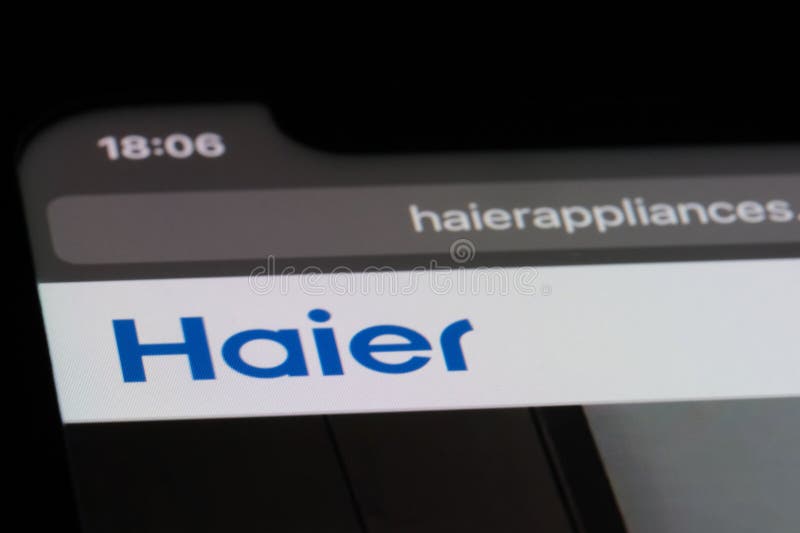 Close Up Haier Corporation Brand Logo Editorial Image - Image of
