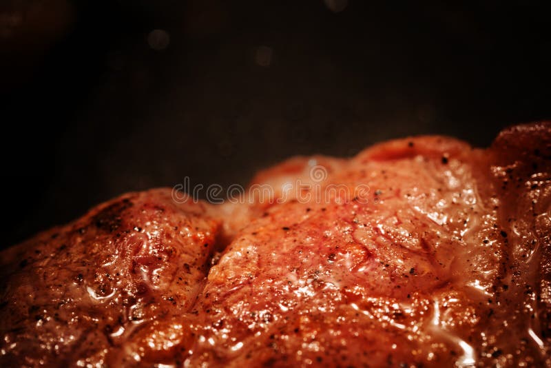 Close Up Half Cooked Juicy Meat Stock Photo Image of fatty