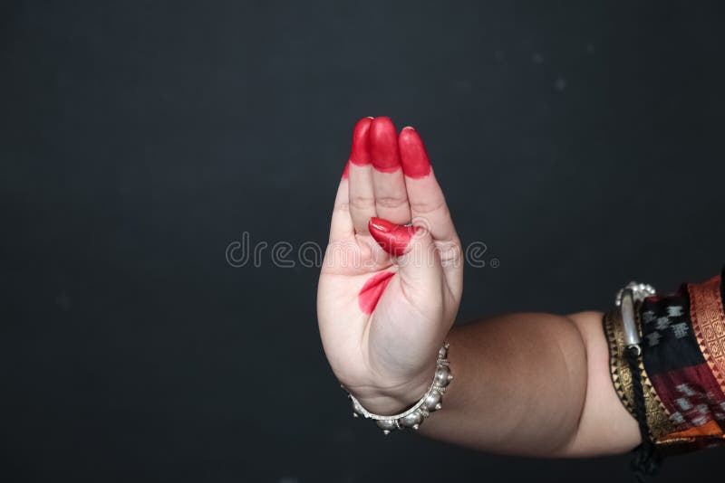 Close Up Of Hand Gestures Of An Odissi Dancer Indian Classical Dance Forms Hand Mudras Stock