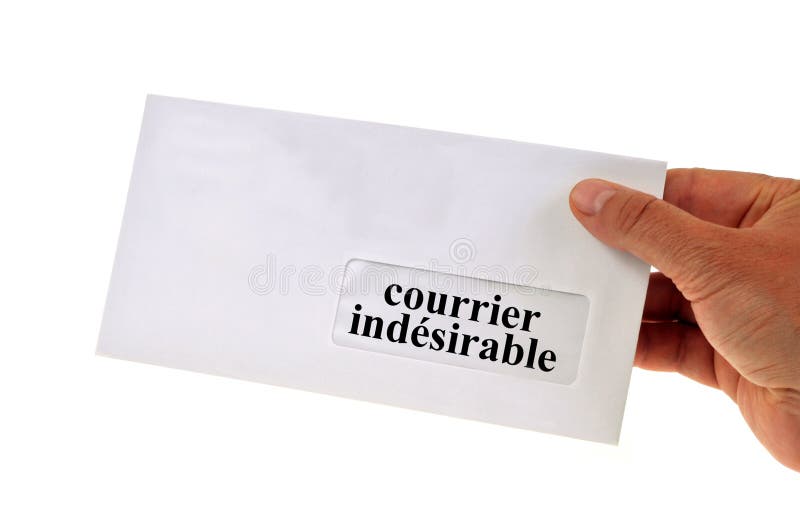 Envelope with French Text Indicating Return To Sender Stock Photo