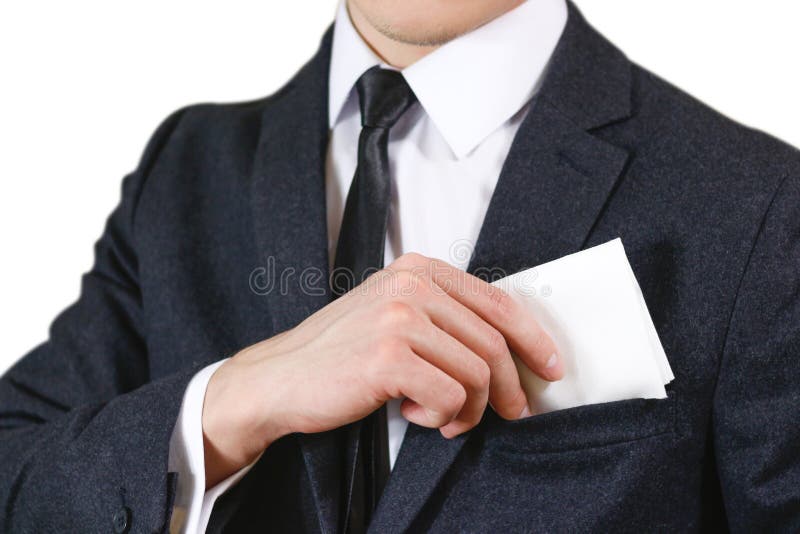 Download Businessman Putting Paper In Suit Pocket Closeup. Showing Blank Stock Photo - Image of brochure ...