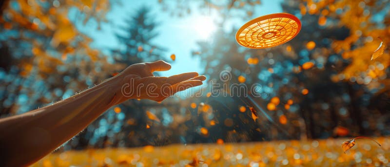Close-up of a hand throwing a frisbee royalty free stock images