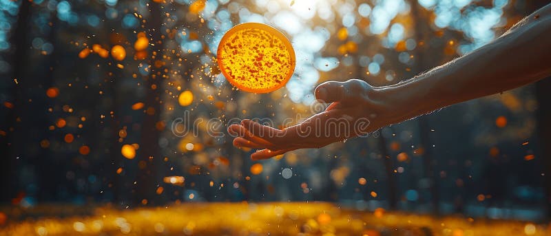 Close-up of a hand throwing a frisbee vector illustration