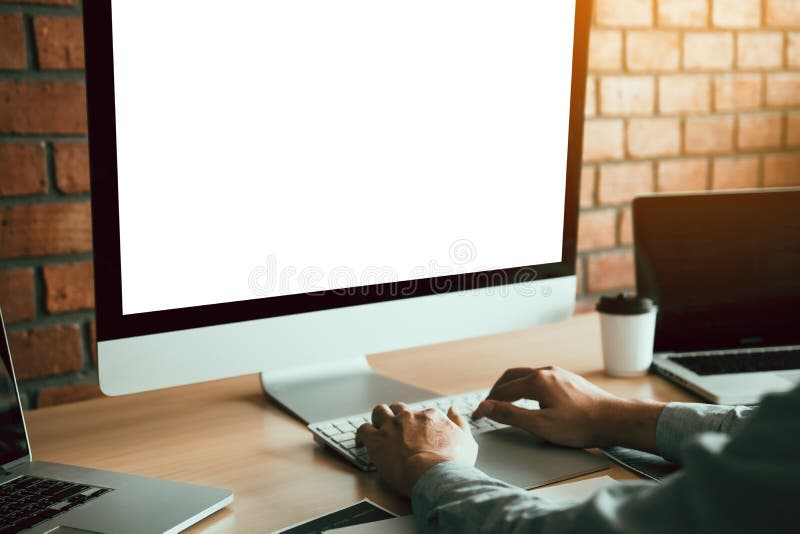 Close up of hands contemporary website developer man typing and writing code for program website royalty free stock image