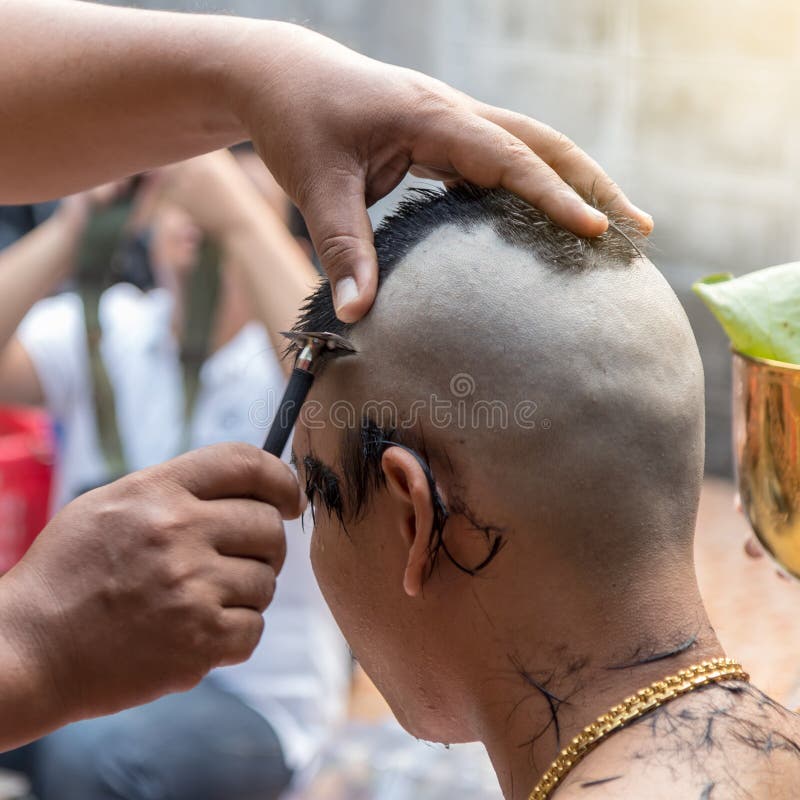 Monk shaving head editorial image. Image of buddhism
