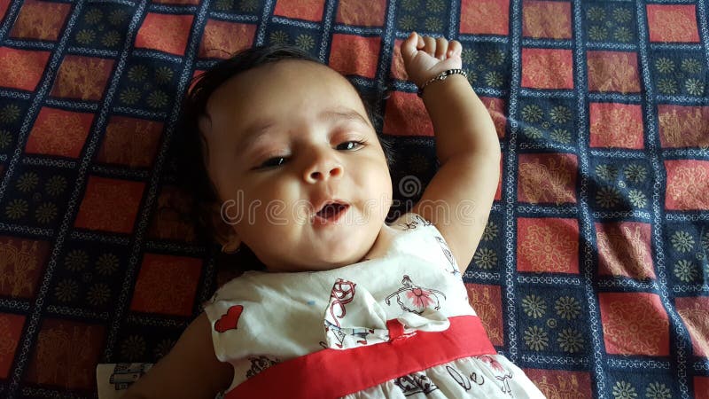 Close Up of Happy Healthy Indian New Born Baby Stock Image - Image of  focus, head: 120384115