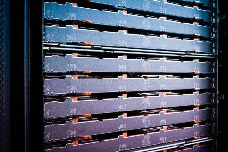 Close-up of hard disk clusters used for large database royalty free stock images