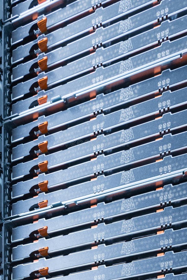 Close-up of hard disk clusters used for large database royalty free stock photos
