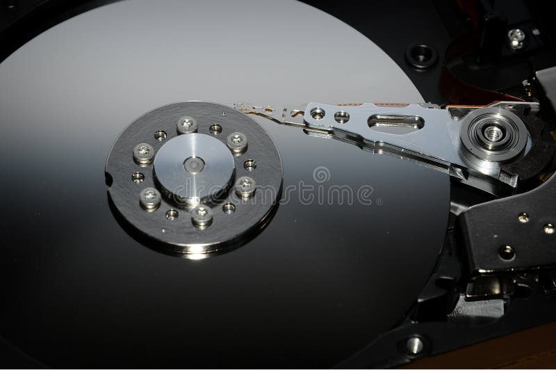 Close up of hard disk stock photo